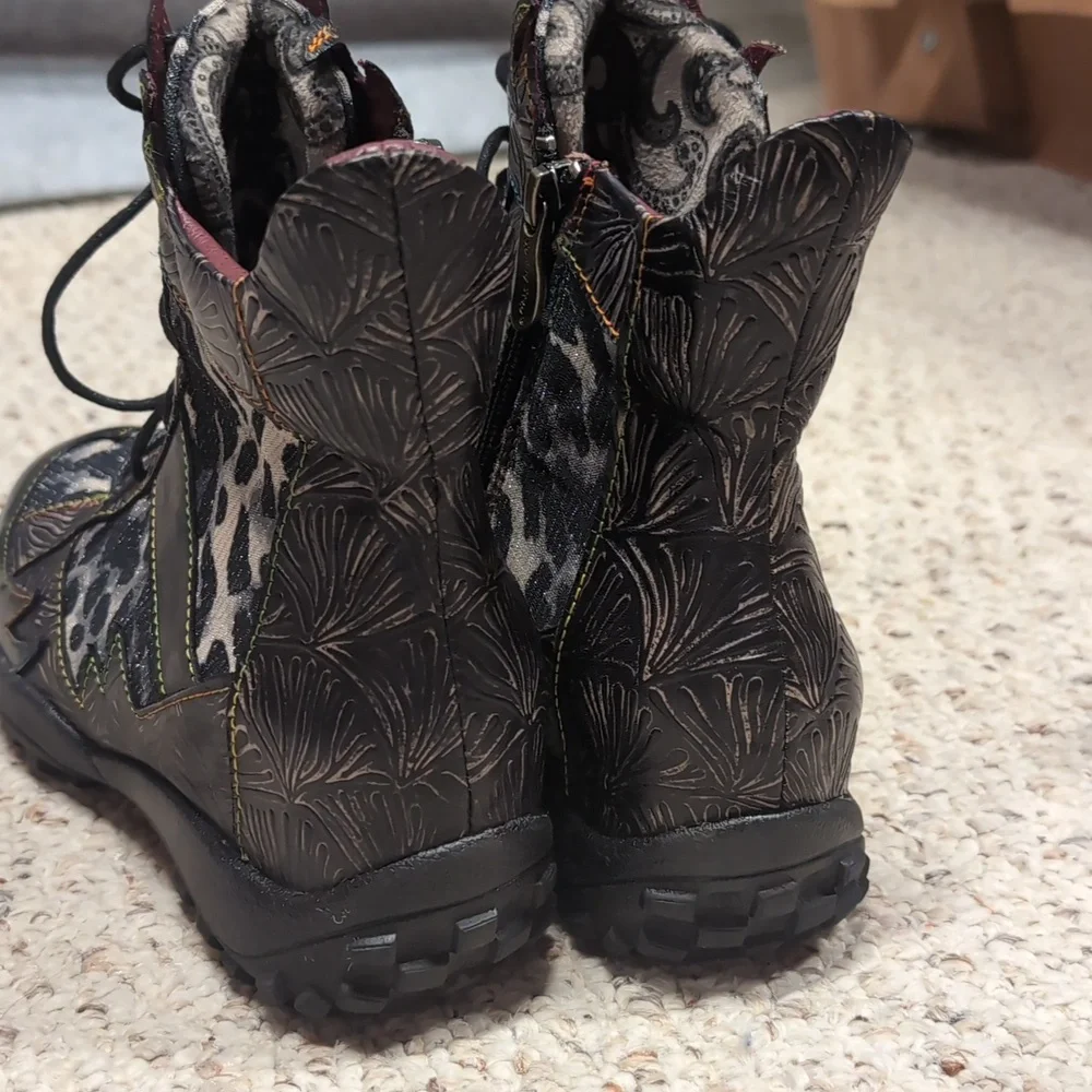 L'Artiste Boots Size 36 2005 Black Colorful - Picture 6 of 9